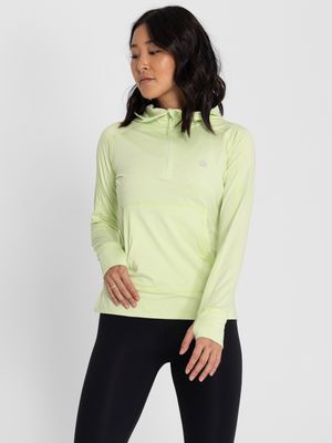 Hoodie Para Mujer  Half Zipper Verde Bsoul
