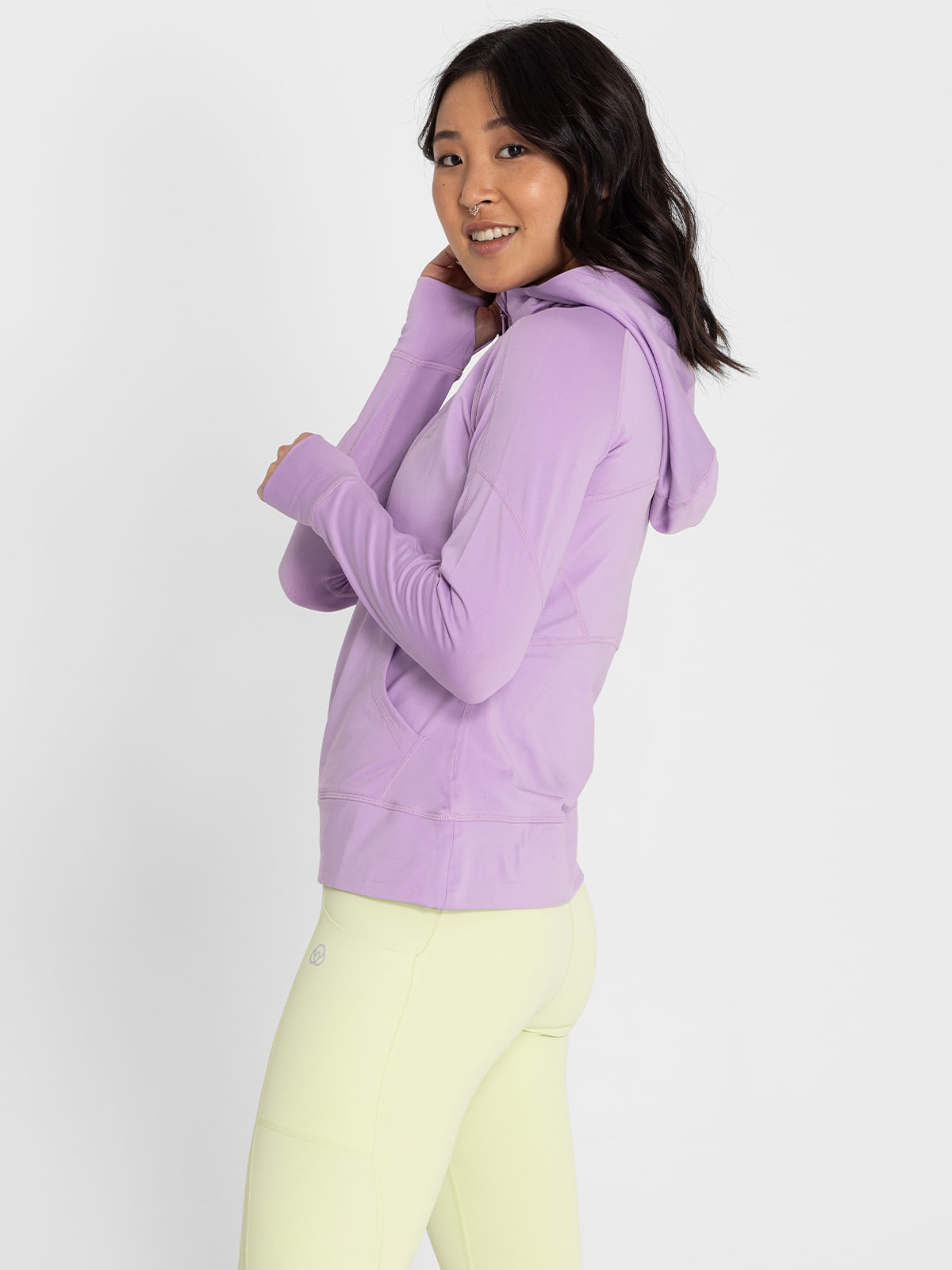 Hoodie-Para-Mujer--Half-Zipper-Morado-Bsoul