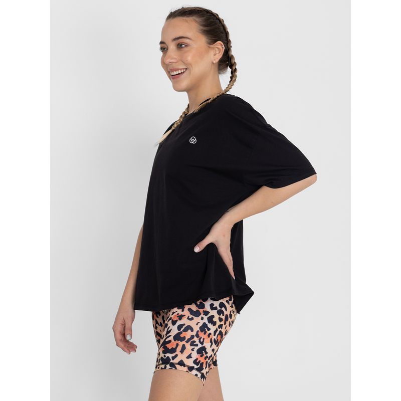 Polo-Manga-Corta-Para-Mujer-Oversize-Anto-Negro-Bsoul