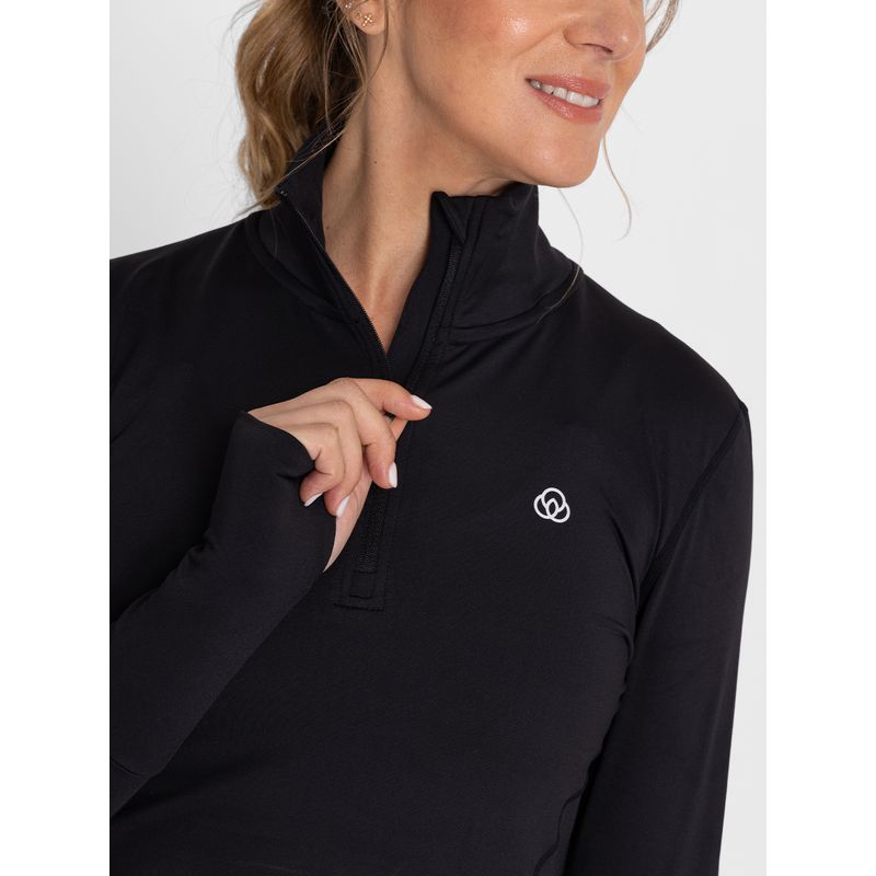 Polo Manga Larga Para Mujer Half Zip Negro Bsoul BSoul Peru