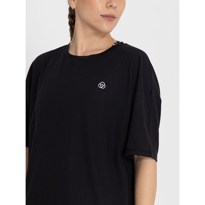 Polo-Manga-Corta-Para-Mujer-Oversize-Anto-Negro-Bsoul