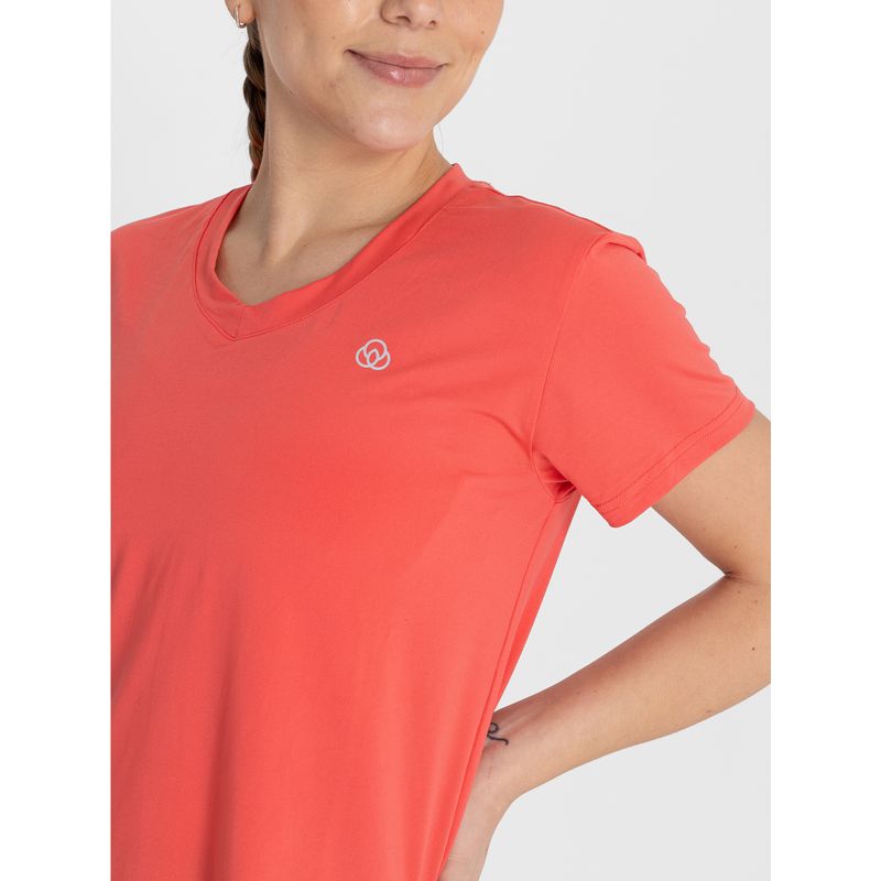 Polo-Manga-Corta-Para-Mujer--V-Neck-Naranja-Bsoul