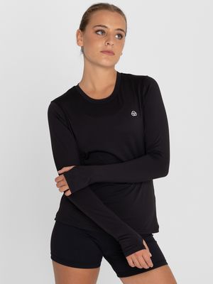 Polo Manga Larga Para Mujer First Layer Negro Bsoul