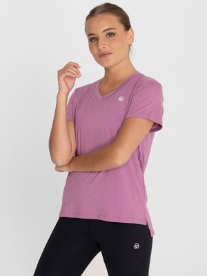 Polo Manga Corta Para Mujer  V-Neck Morado Bsoul