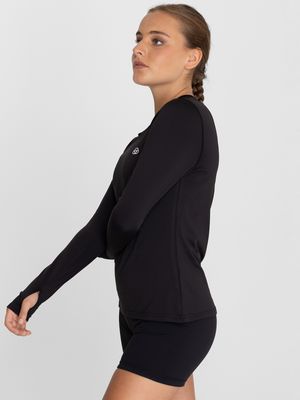 Polo Manga Larga Para Mujer First Layer Negro Bsoul