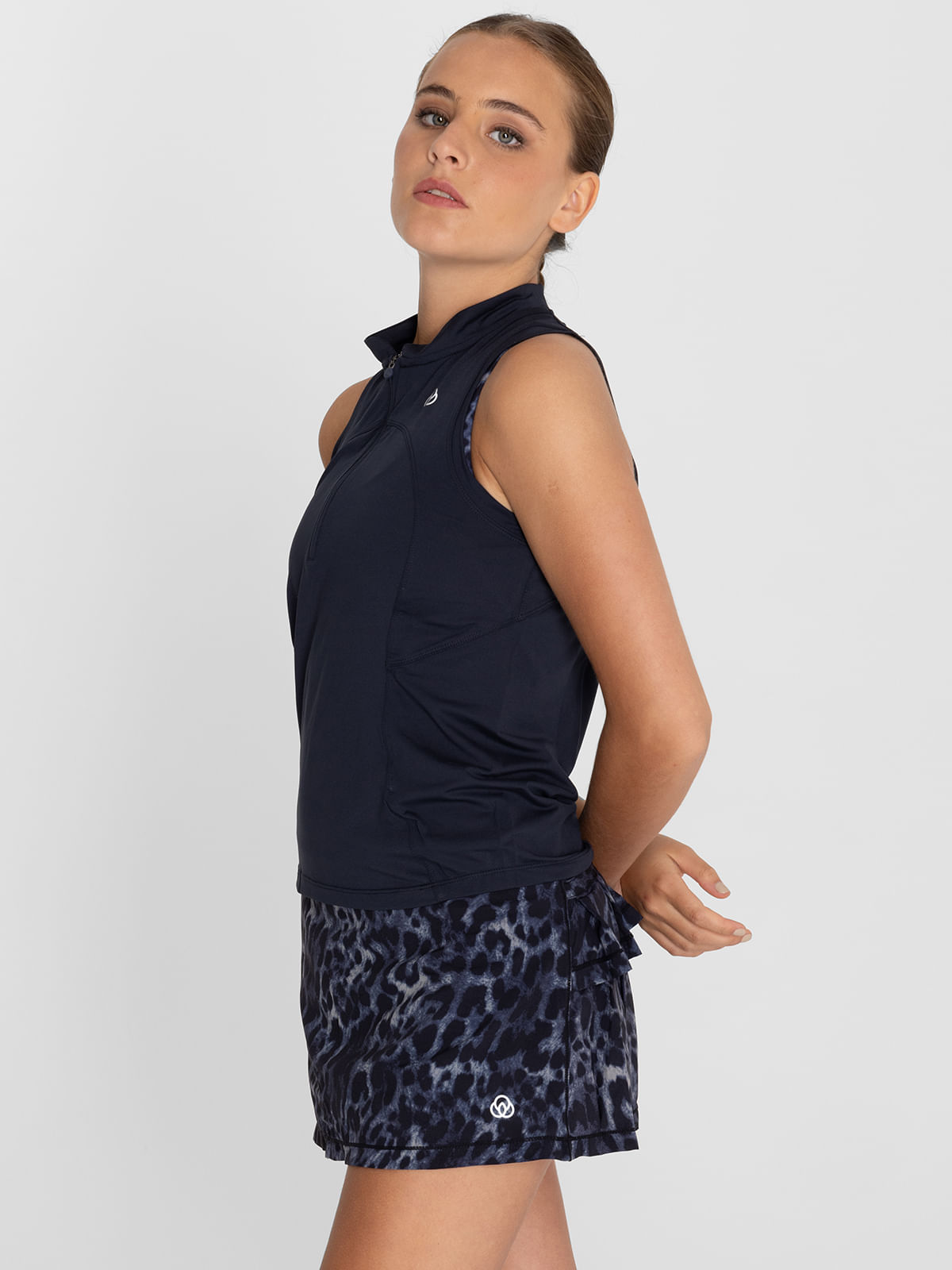 Polo-Sin-Manga-Para-Mujer--Tank-Half-Zipper-Azul-Bsoul