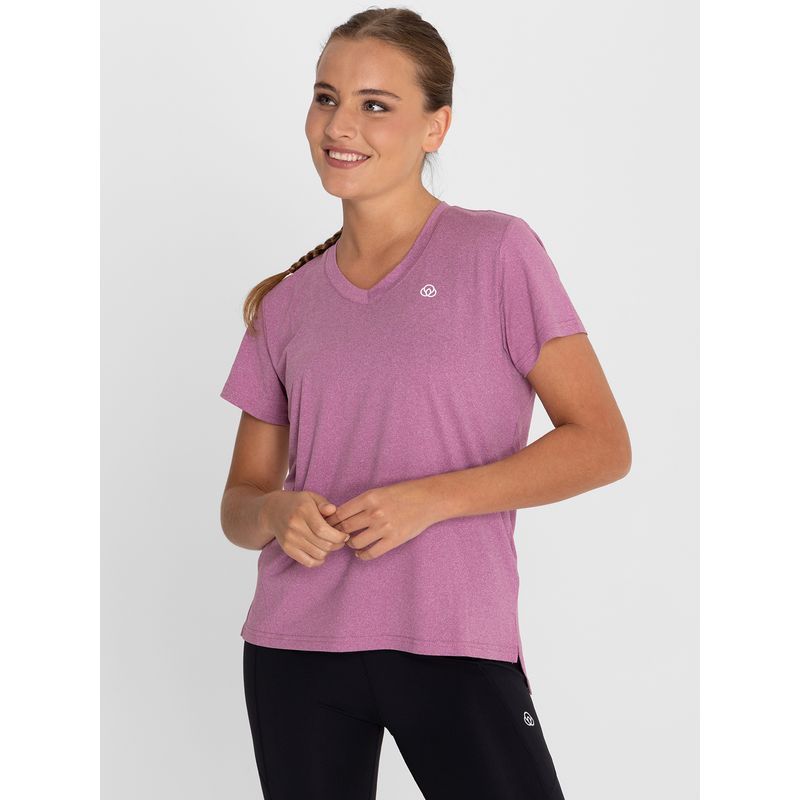 Polo-Manga-Corta-Para-Mujer--V-Neck-Morado-Bsoul