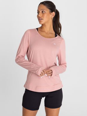 Polo Manga Larga Para Mujer  Tech Rosado Bsoul