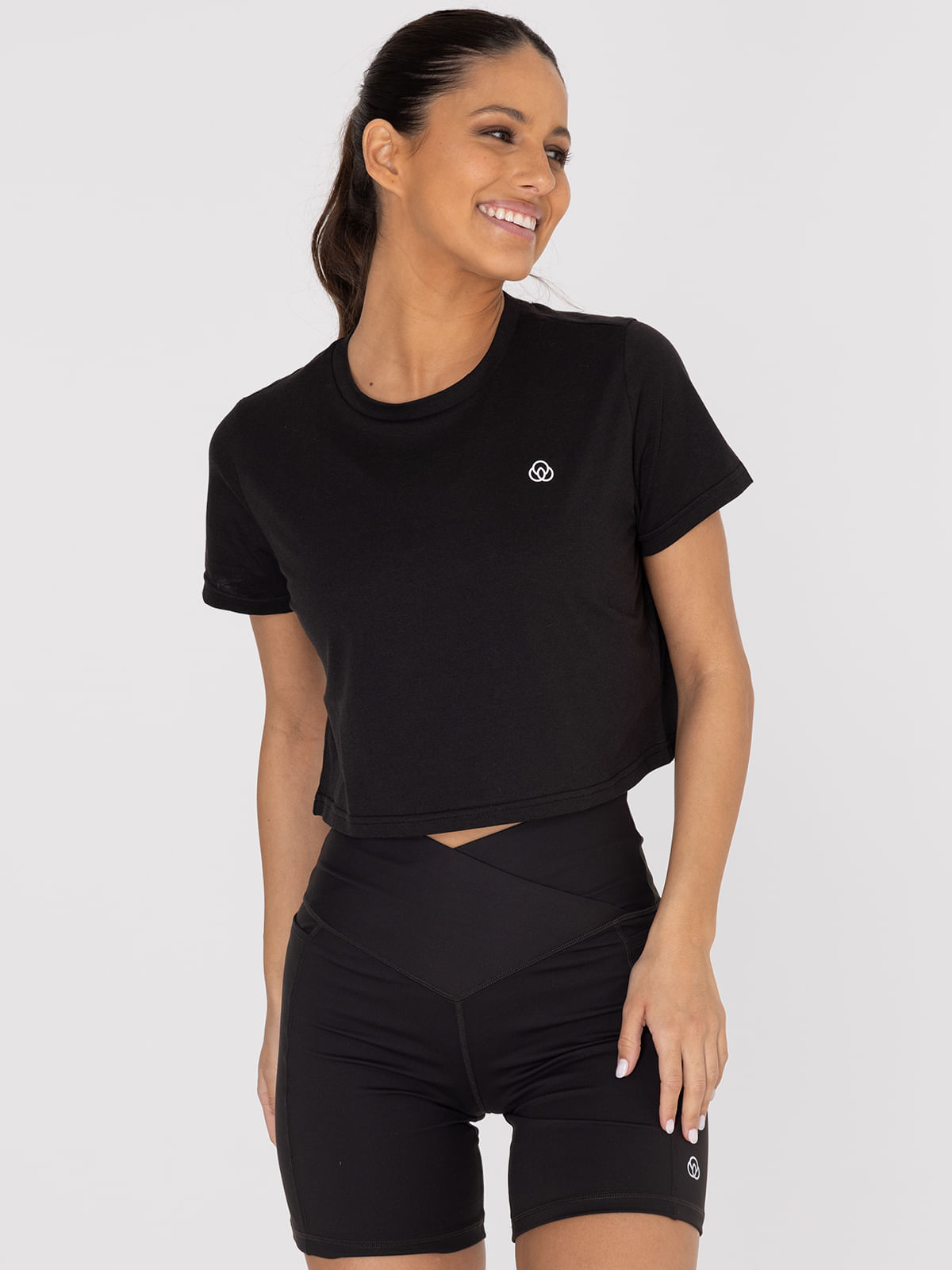 Polo-Manga-Corta-Para-Mujer--Basic-T-Shirt-Zia-Negro-Bsoul