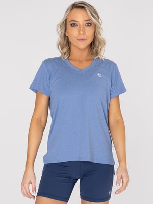 Polo Manga Corta Para Mujer  V-Neck Azul Bsoul