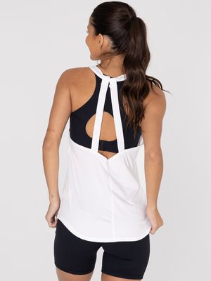 Polo Sin Mangas Para Mujer  Training Tank Blanco Bsoul