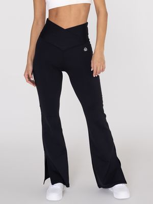 Legging Para Mujer  Split Hem Flare Legg Negro Bsoul