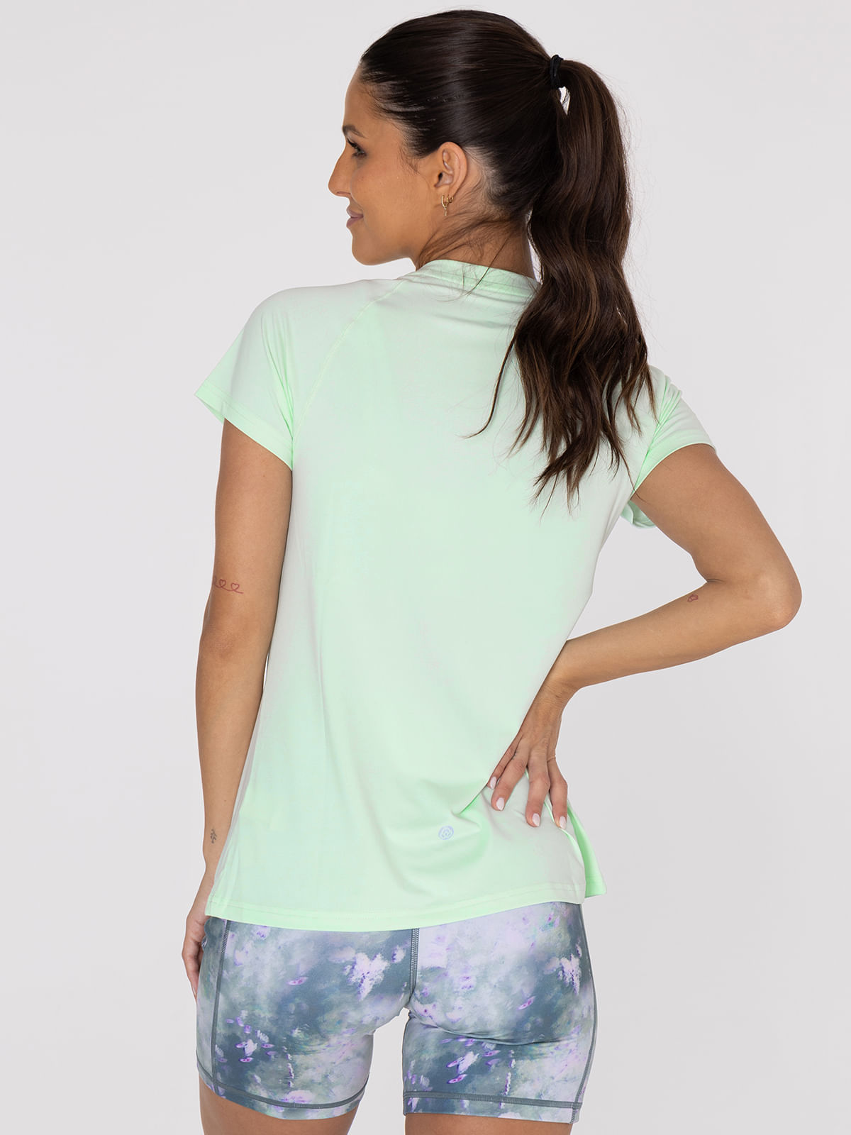 Polo-Manga-Corta-Para-Mujer--T-Shirt-Round-Neck-Verde-Bsoul
