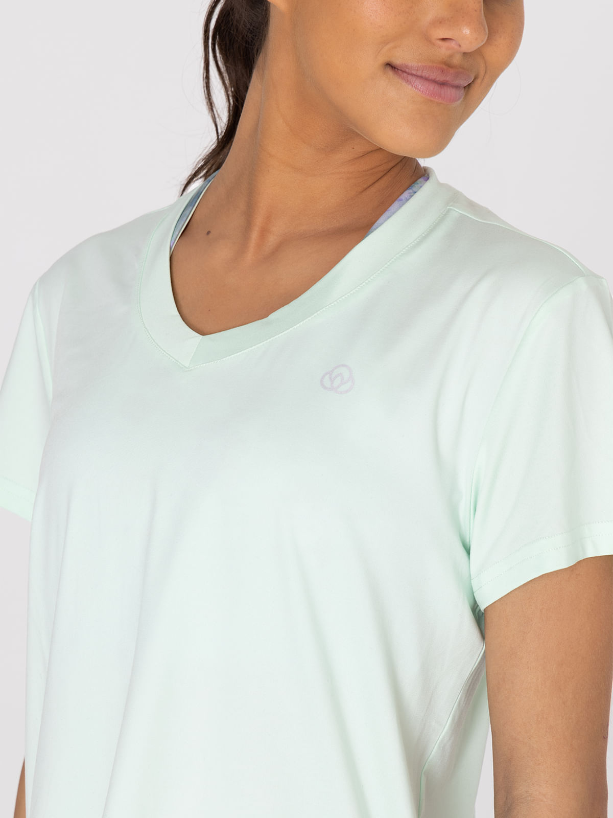 Polo-Manga-Corta-Para-Mujer--V-Neck-Verde-Bsoul