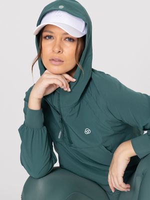 Hoodie Para Mujer  Half Zip Demi Verde Bsoul