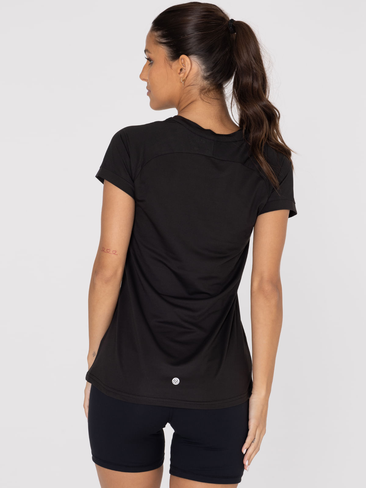 Polo-Manga-Corta-Para-Mujer--V-Neck-Negro-Bsoul