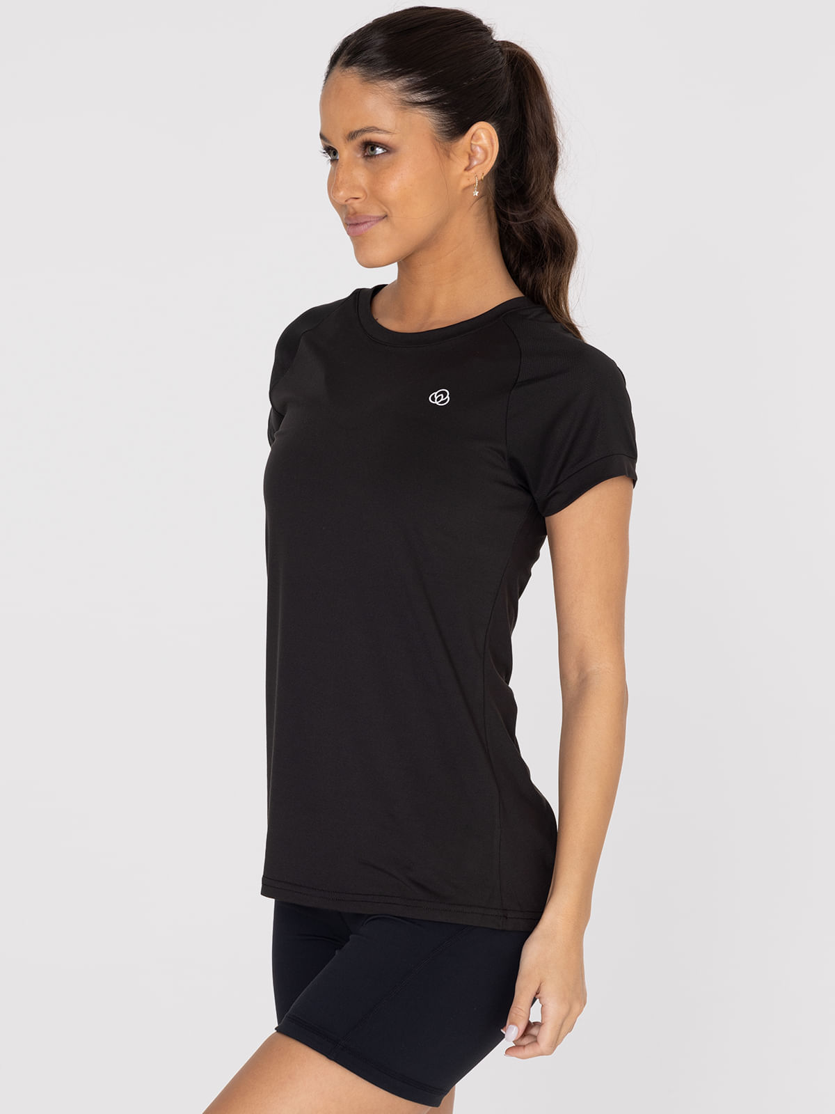 Polo-Manga-Corta-Para-Mujer--V-Neck-Negro-Bsoul