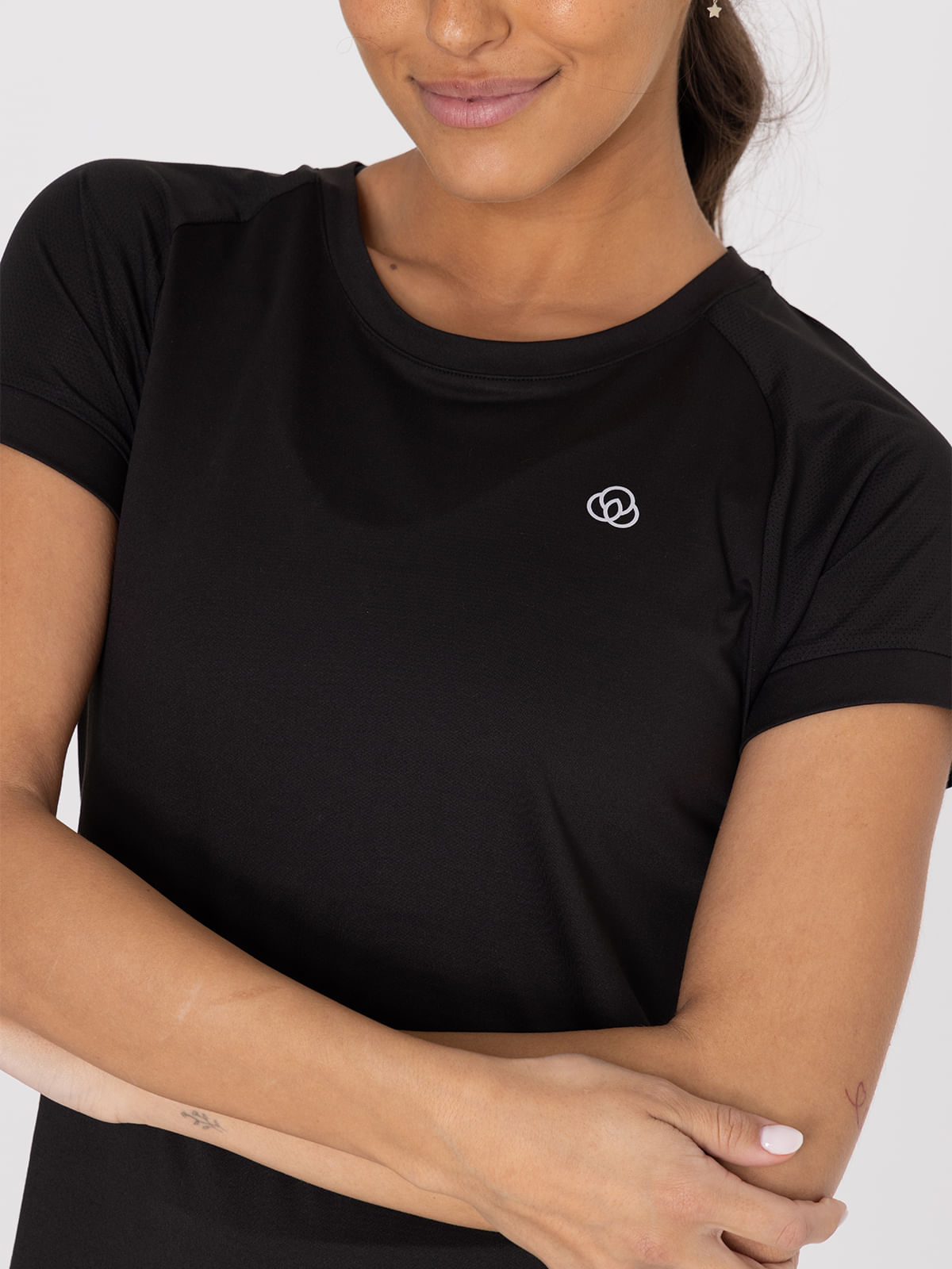 Polo-Manga-Corta-Para-Mujer--V-Neck-Negro-Bsoul