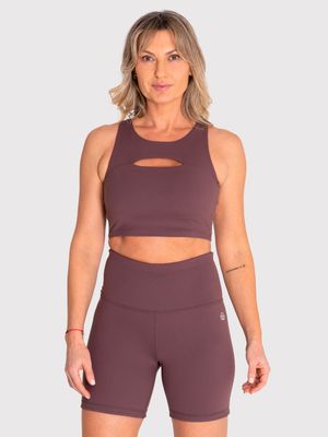 Bra Para Mujer Deportivo Crop Aura Marrón Bsoul