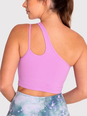 Bra Para Mujer Deportivo One Shoulder Crop Morado Bsoul