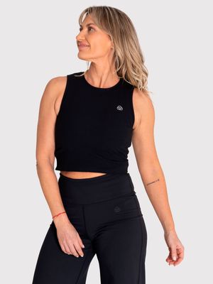 Polo Sin Mangas Para Mujer  Tank Rib Negro Bsoul