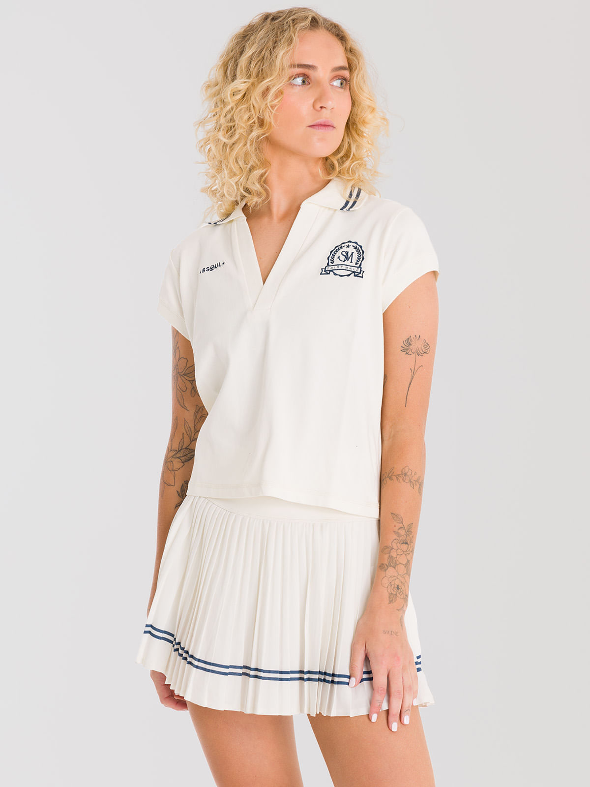 Polo-Manga-Corta-Para-Mujer-Saint-Male-Heritage-Blanco-Bsoul