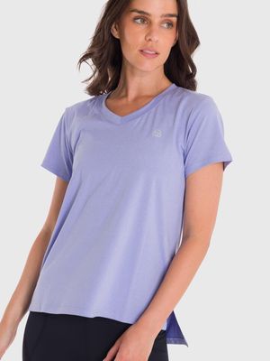 Polo Manga Corta Para Mujer V-Neck Morado Bsoul
