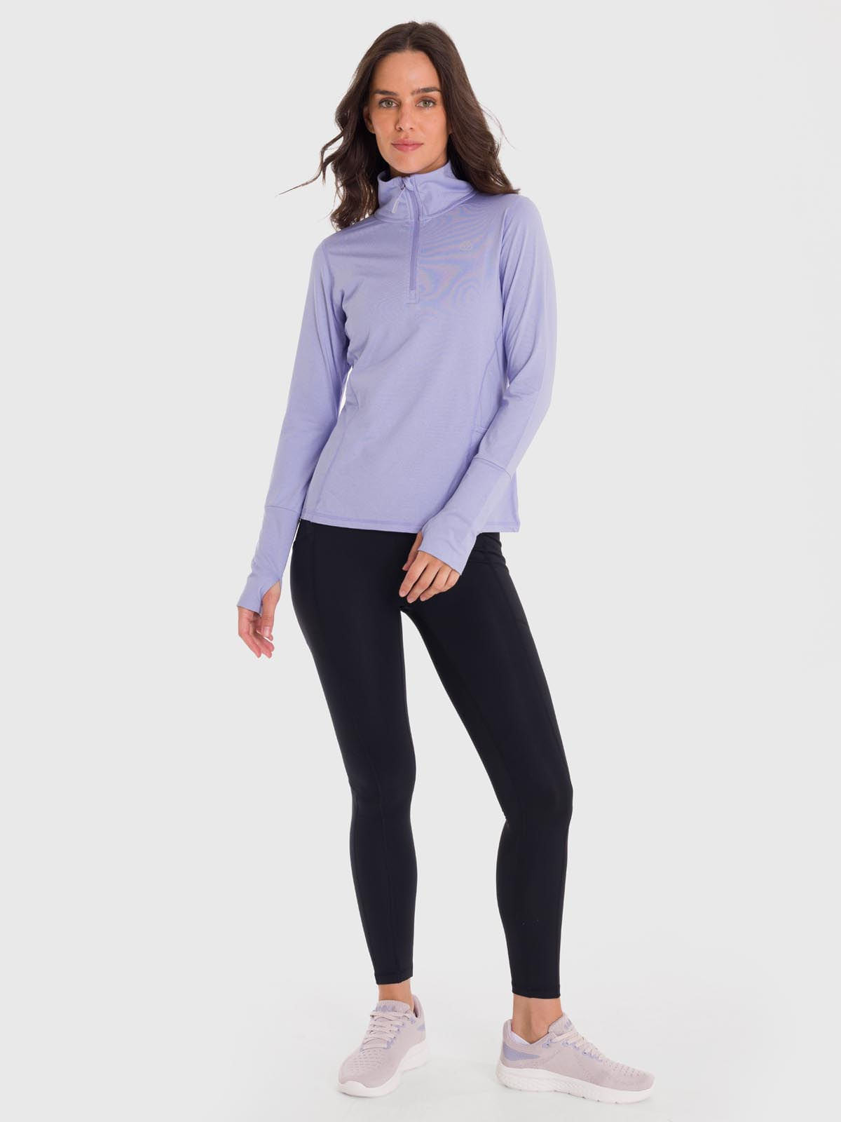 Polo-Manga-Larga-Para-Mujer-Half-Zip-Morado-Bsoul