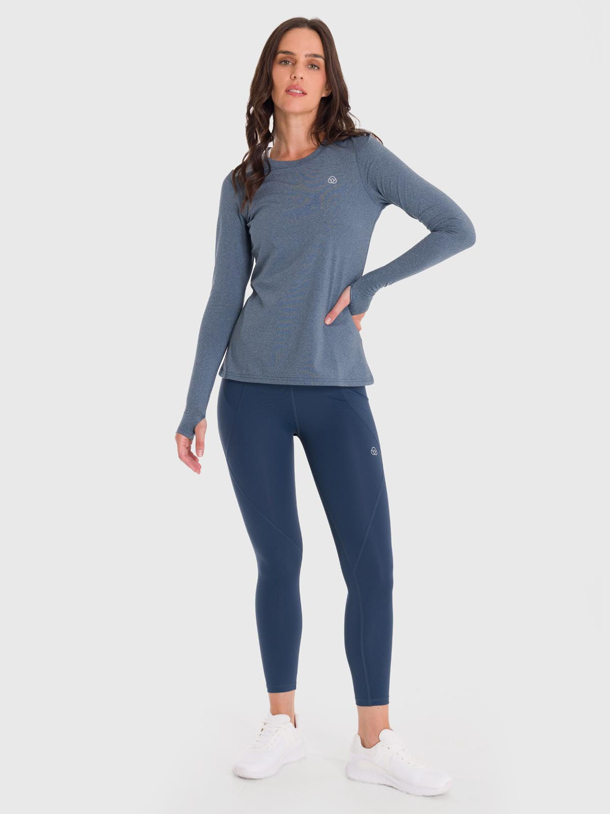Polo-Manga-Larga-Para-Mujer-First-Layer-Azul-Bsoul