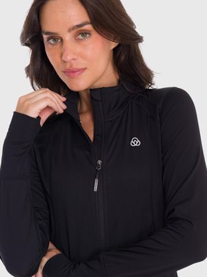 Polo Manga Larga Para Mujer Second Layer Negro Bsoul