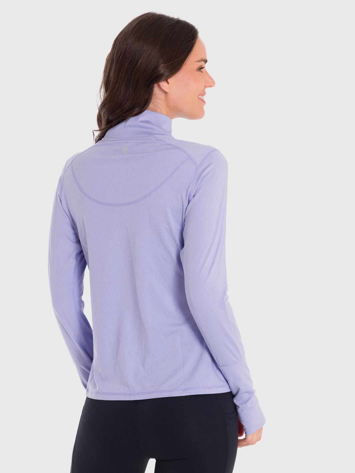Polo-Manga-Larga-Para-Mujer-Half-Zip-Morado-Bsoul