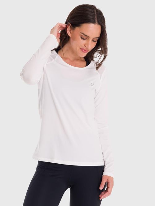 Polo Manga Larga Para Mujer First Layer Mesh Blanco Bsoul