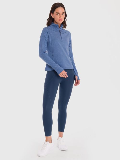 Polo Manga Larga Para Mujer Warmer Valeria Azul Bsoul