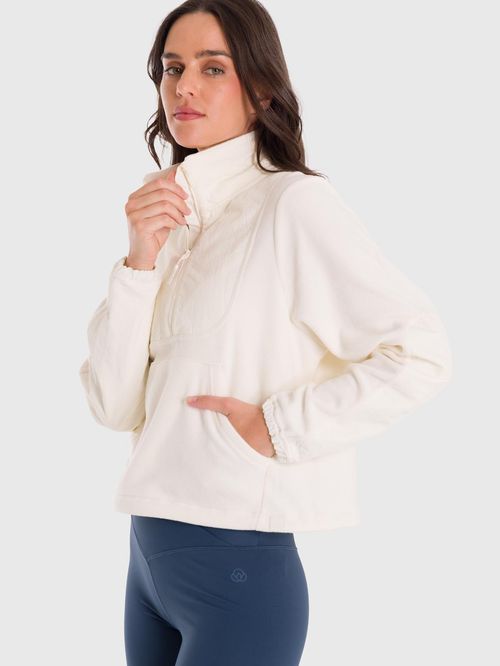 Polera Para Mujer Mid Zip Blanco Bsoul