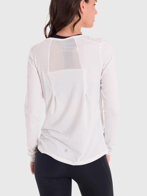 Polo Manga Larga Para Mujer First Layer Mesh Blanco Bsoul