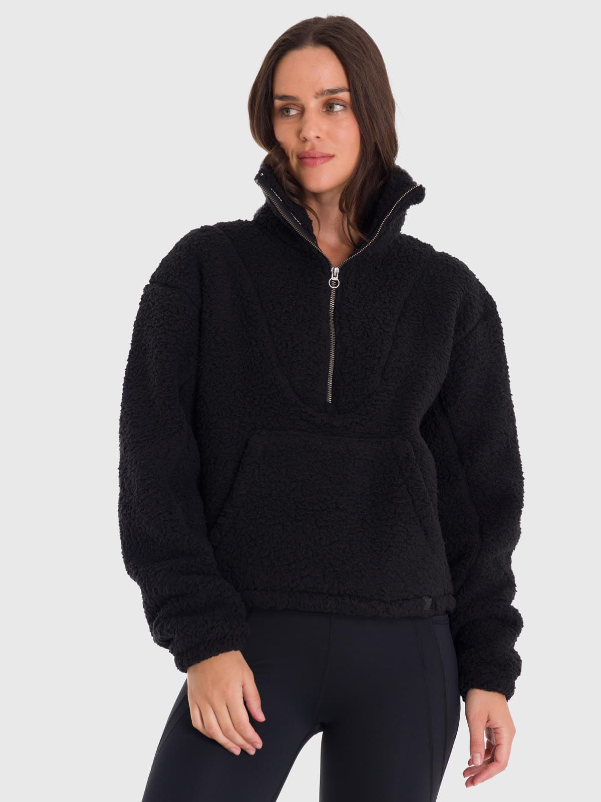 Polar-Para-Mujer-Mid-Zip-Sherpa-Negro-Bsoul