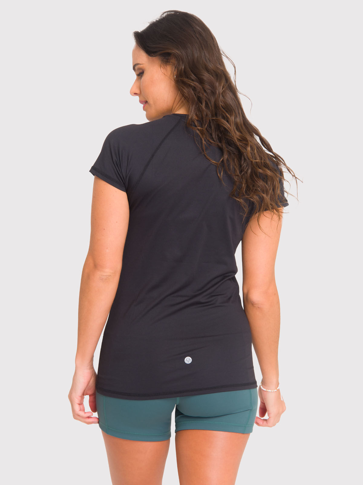 Polo-Manga-Corta-Para-Mujer-T-Shirt-Round-Neck-Negro-Bsoul
