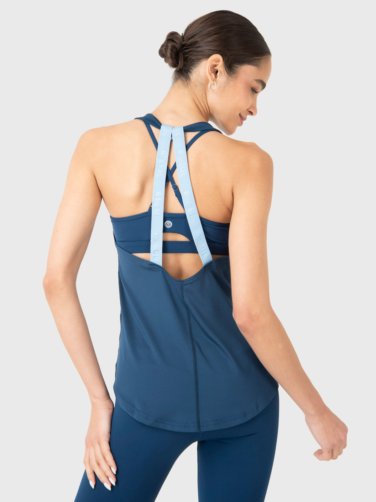 Polo-Sin-Mangas-Para-Mujer-Training-Tank-Azul-Bsoul