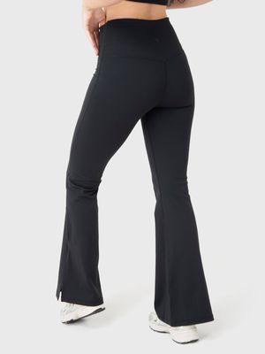Legging Para Mujer Flared Split Hem Negro Bsoul