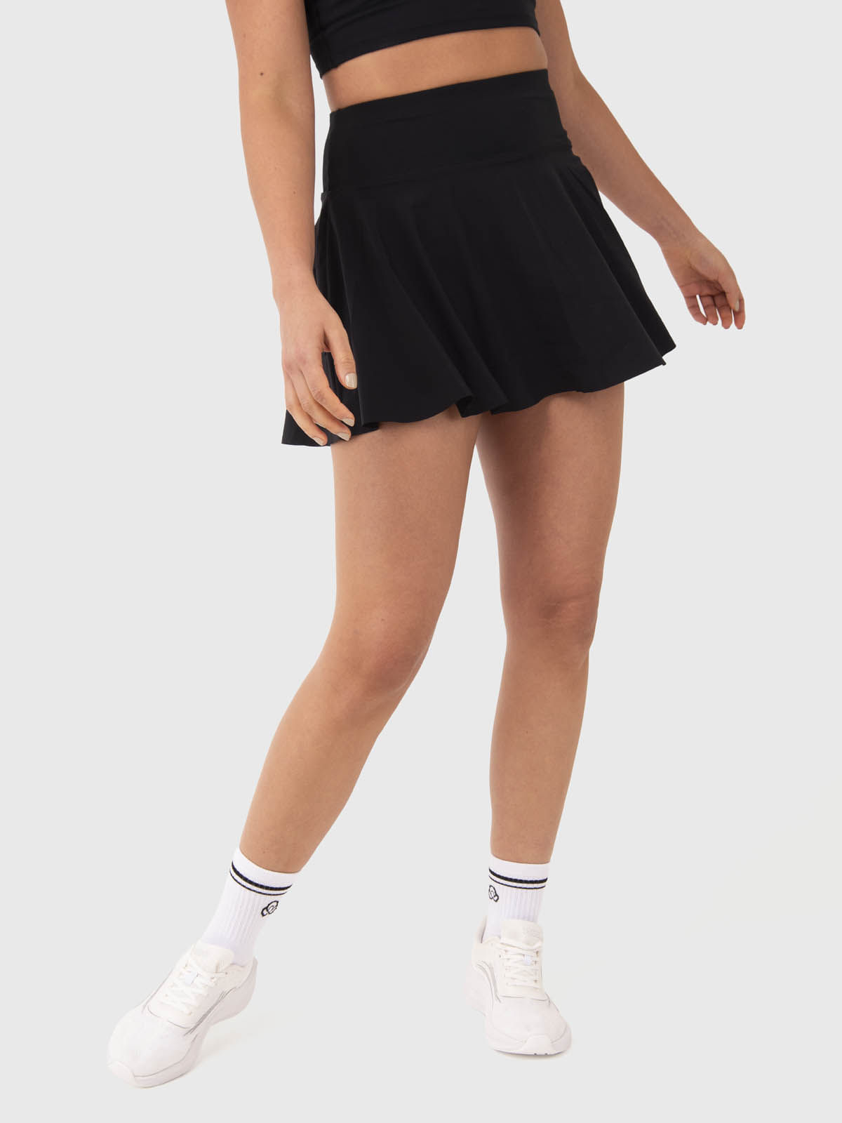 Falda-Para-Mujer-Woven-Pleated-Skort-Negro-Bsoul