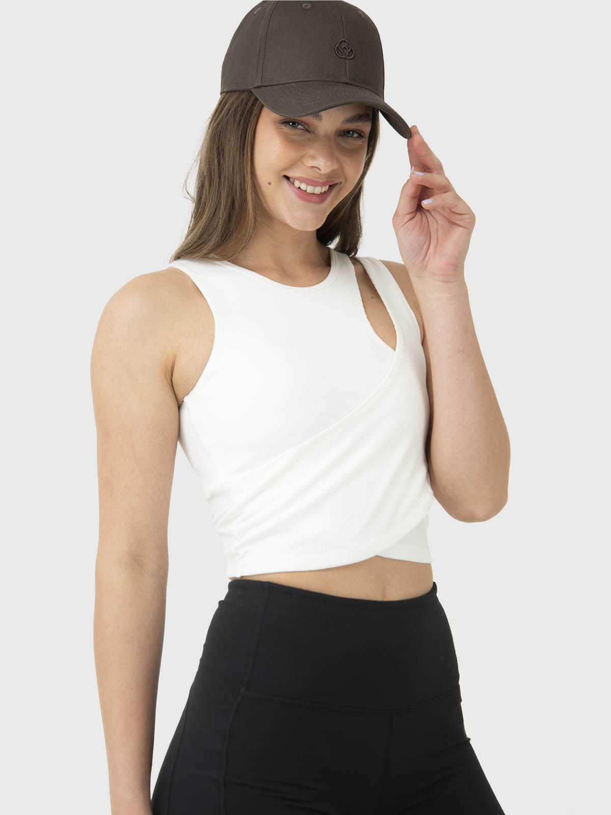 Polo-Sin-Mangas-Para-Mujer-Crop-Domi-Blanco-Bsoul