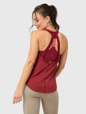 Polo Sin Mangas Para Mujer Training Tank Rojo Bsoul