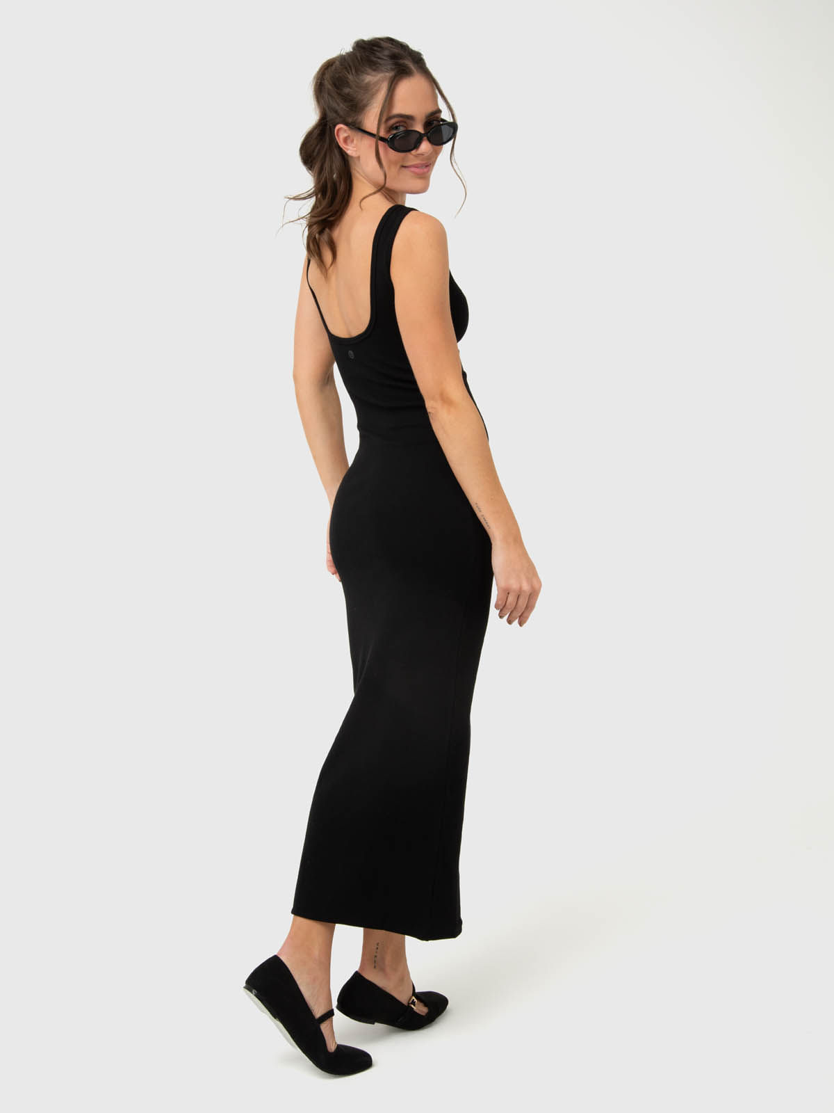 Vestido-Para-Mujer-Long-Cotton-Negro-Bsoul