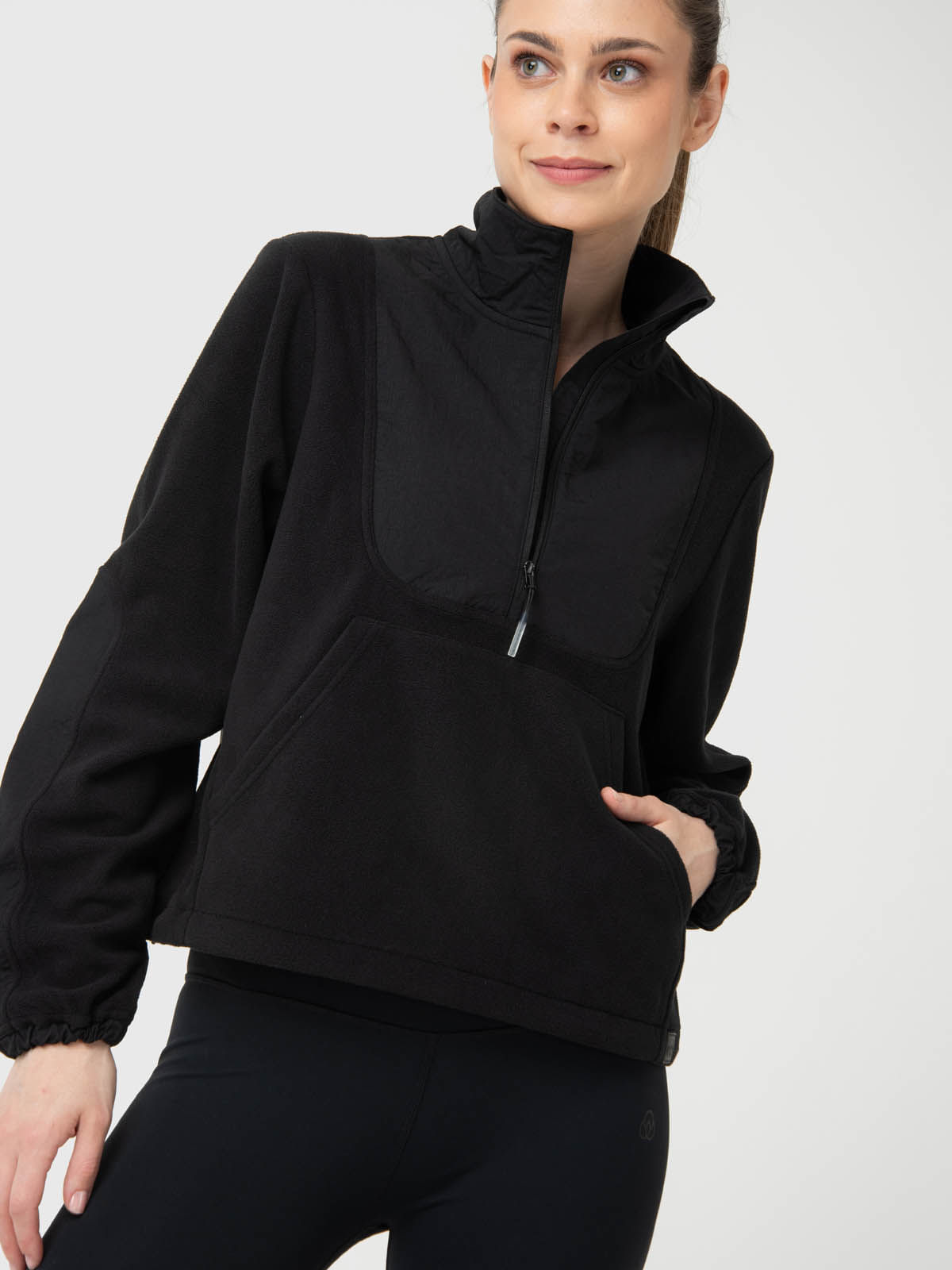 Polar-Para-Mujer-Mid-Zip-Negro-Bsoul