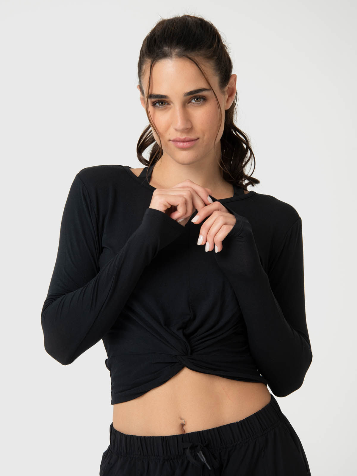 Polo-Manga-Larga-Para-Mujer-Modal-Aloe-Negro-Bsoul