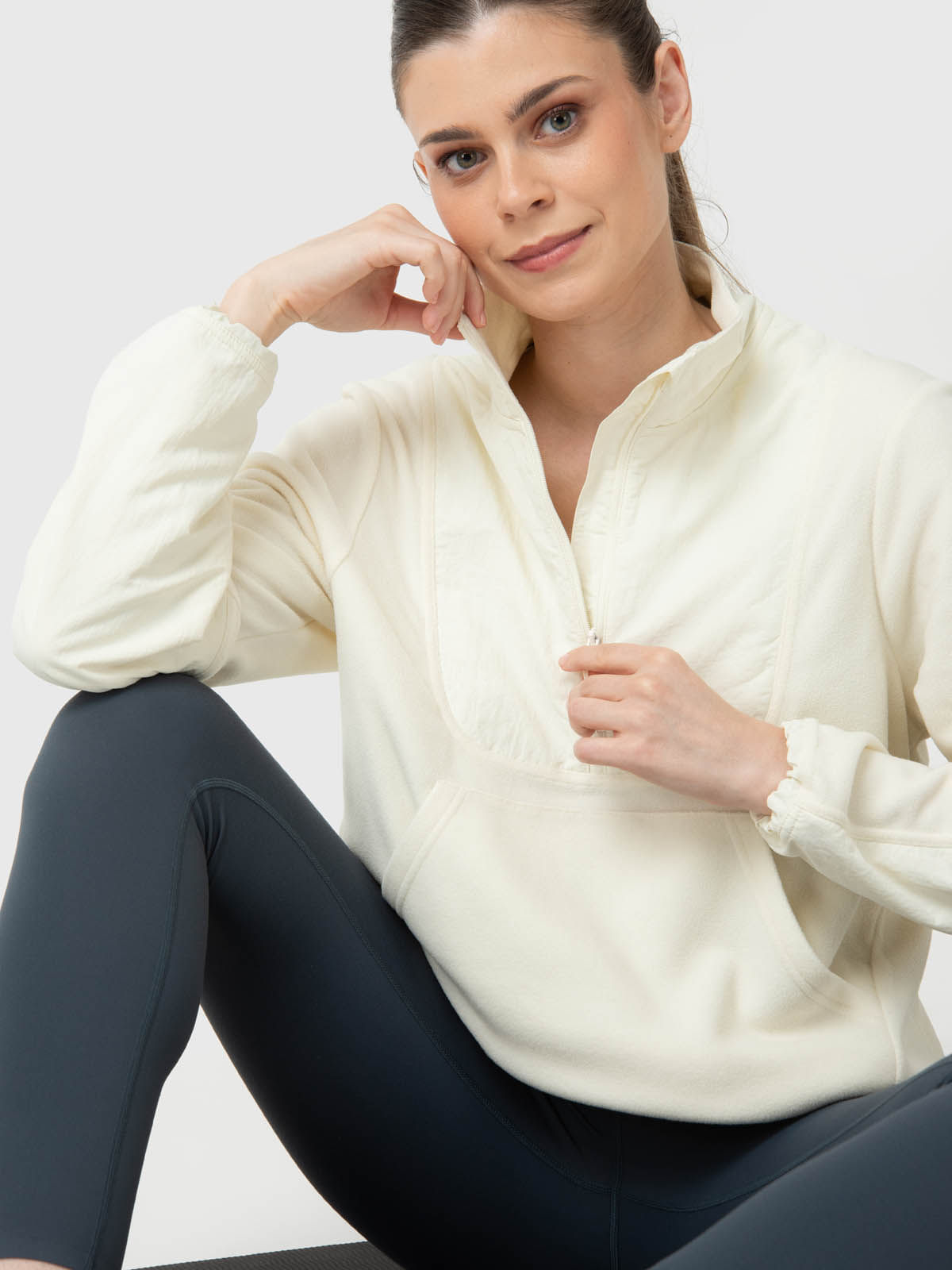 Polar-Para-Mujer-Mid-Zip-Blanco-Bsoul