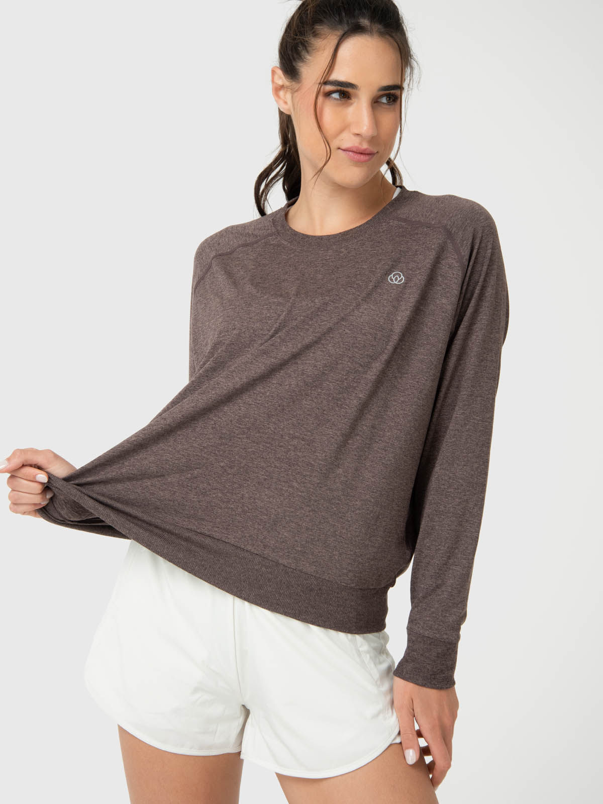 Polera-Para-Mujer-Crew-Neck-Marron-Bsoul