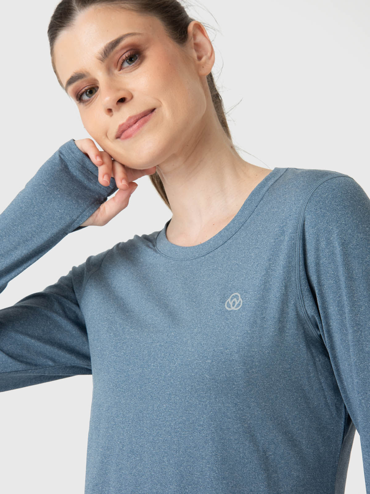 Polo-Manga-Larga-Para-Mujer-First-Layer-Azul-Bsoul