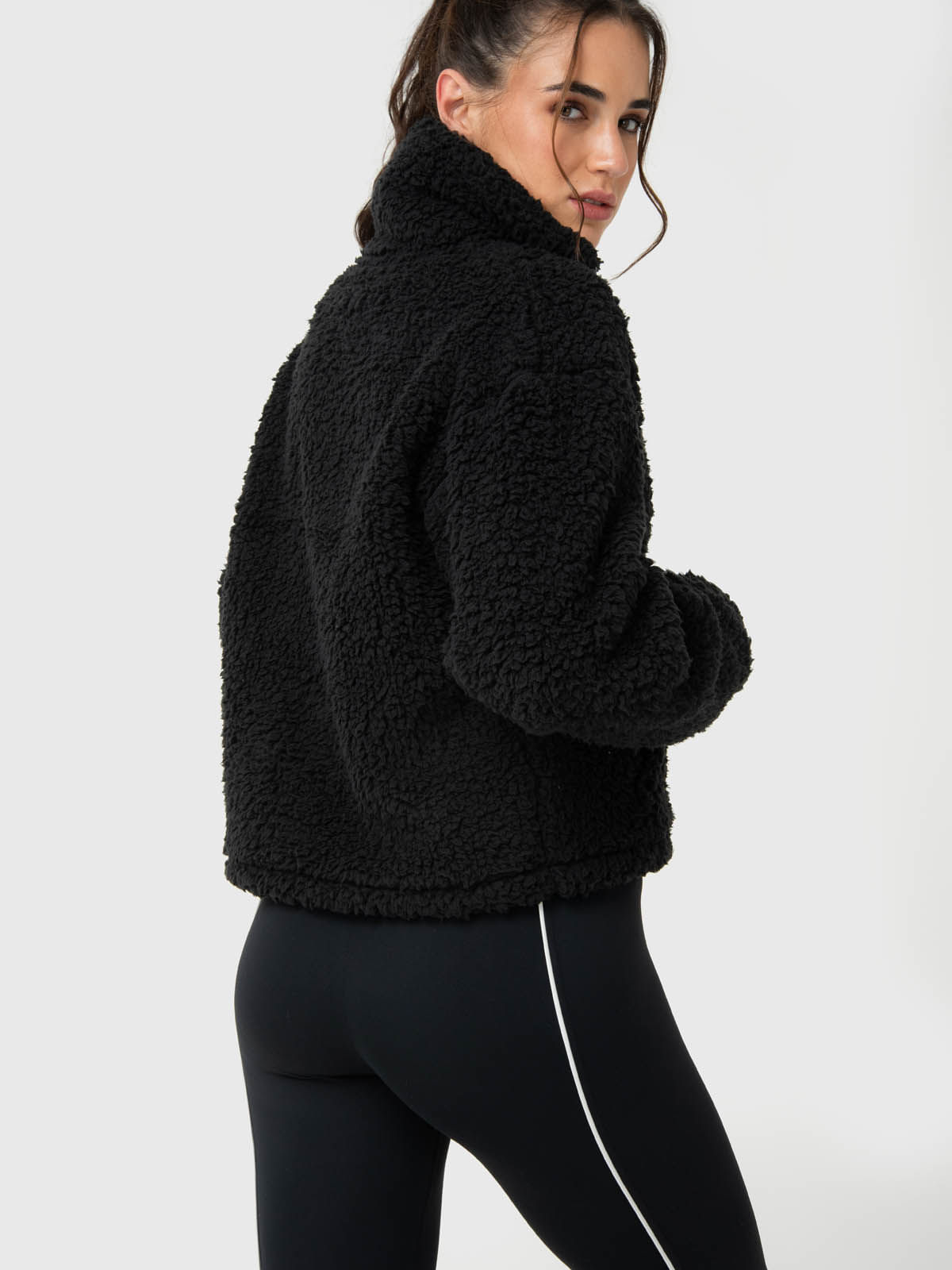 Polar-Para-Mujer-Mid-Zip-Sherpa-Negro-Bsoul