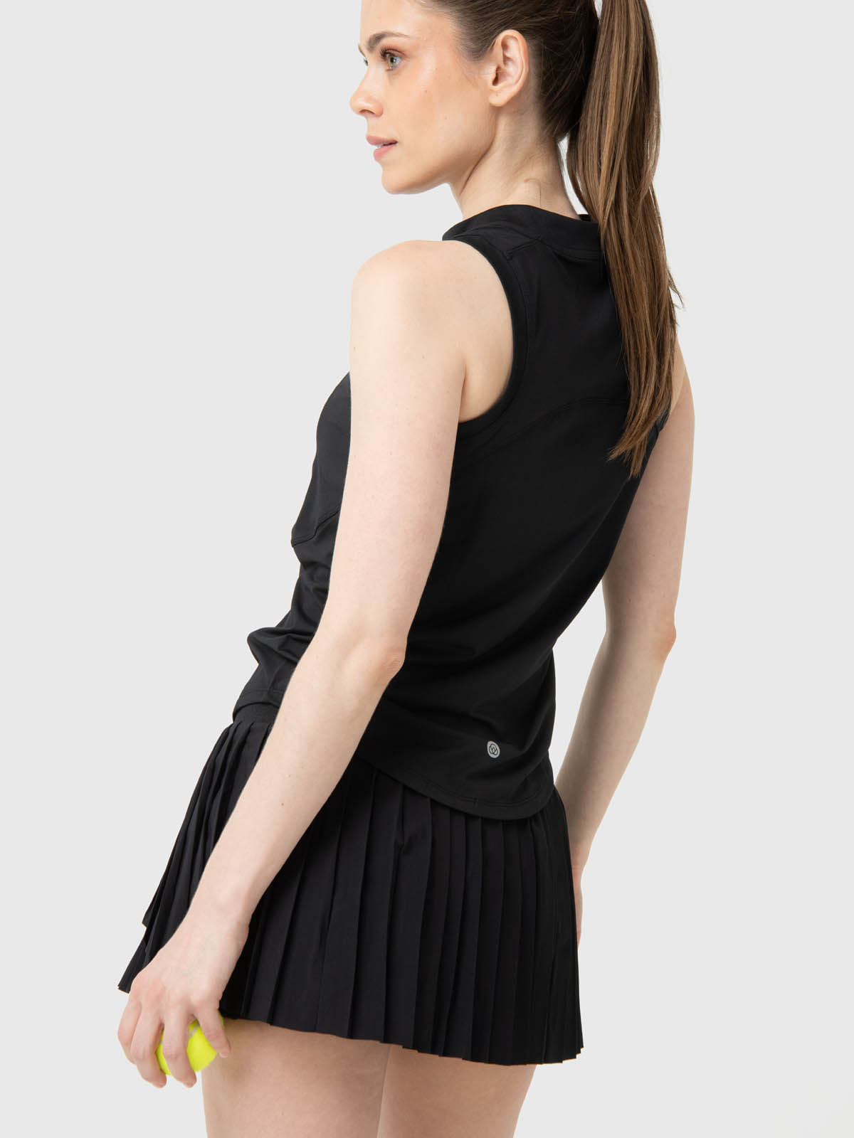 Polo-Sin-Manga-Para-Mujer-Tank-Half-Zipper-Negro-Bsoul